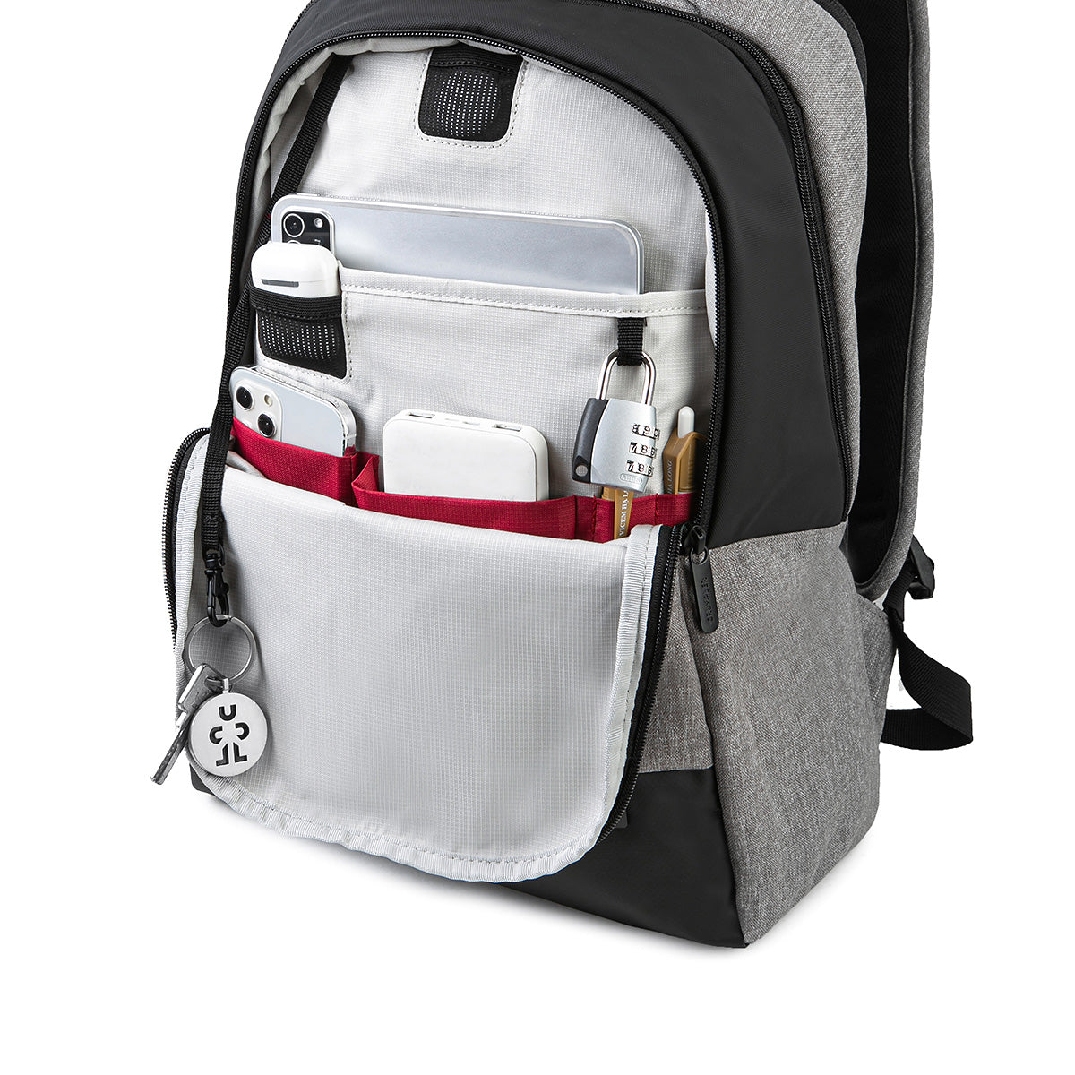 Startup Office Rucksack 16" hellgrau meliert Inhalt